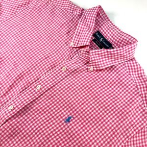 Ralph Lauren Classic Fit Gingham Button Down Shirt Pink White Check‎ XXL